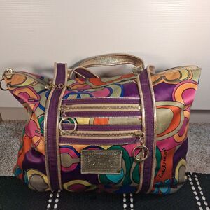 Coach 14365 Poppy Pop C Signature Purse Vintage Spotlight Colorful Glam RARE
